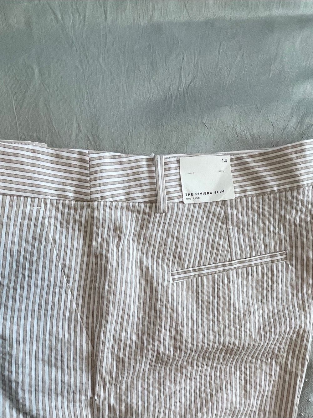Loft Women’s Seersucker Stripe Pants - Riviera Slim size 14 - Picture 4 of 8